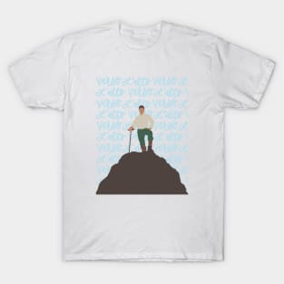 Pier Giorgio Frassati with Verso L&#39;Alto background T-Shirt